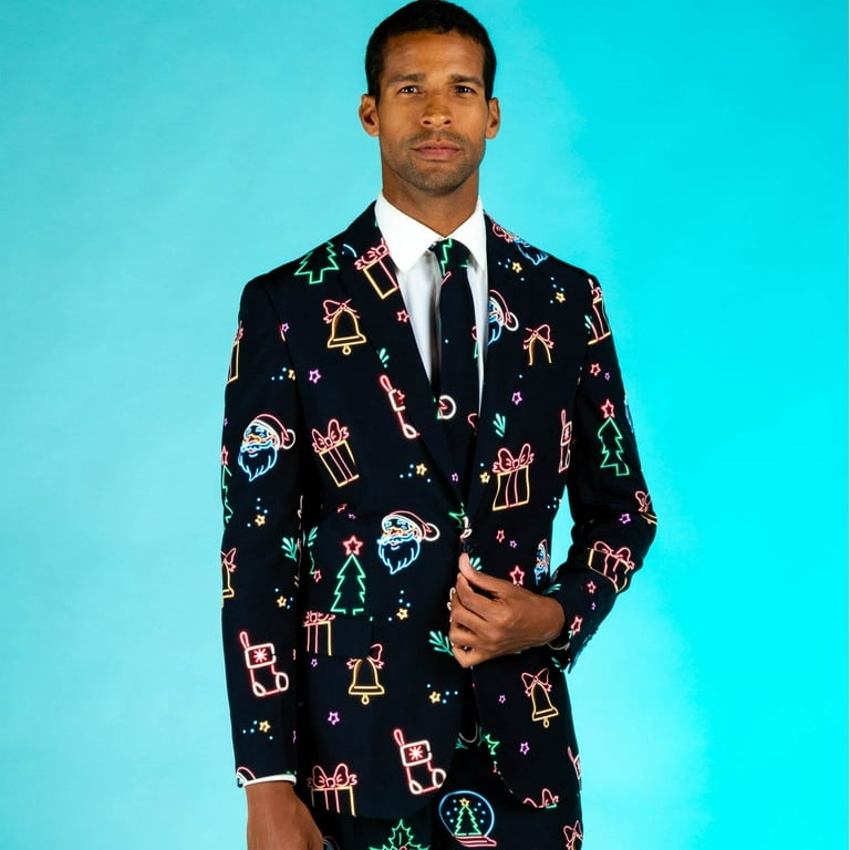 The Naughty Neon Noel Shinesty Neon Lights Christmas Suit US