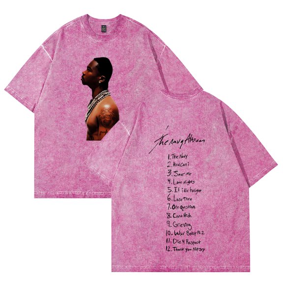 The Navy Album-Roddy Ricch T-Shirt Summer Crew Neck Short Sleeve T-Shirt Unisex Street Fashion Clothing Tops