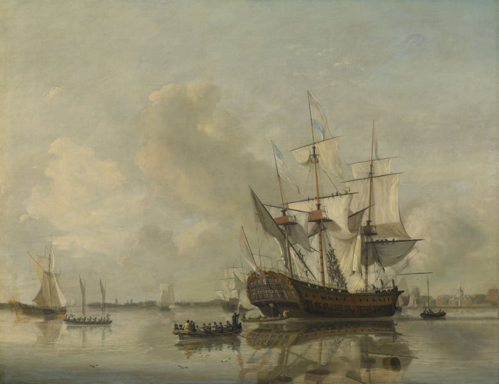The NavyS Frigate Rotterdam On The Maas Off Rotterdam Canvas Art - (36 x 24)