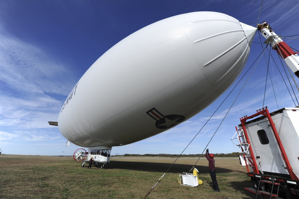 The Navys MZ-3A manned airship Canvas Art - Stocktrek Images (34 x 23)