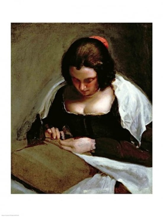 The Needlewoman Canvas Art - Diego Velazquez (24 x 36)
