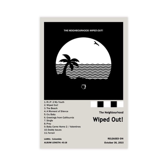 The Neighbourhood Wiped Out Music Poster Canvas Poster Wall Art Decor Print Picture Paintings For Living Room Bedroom Decoration