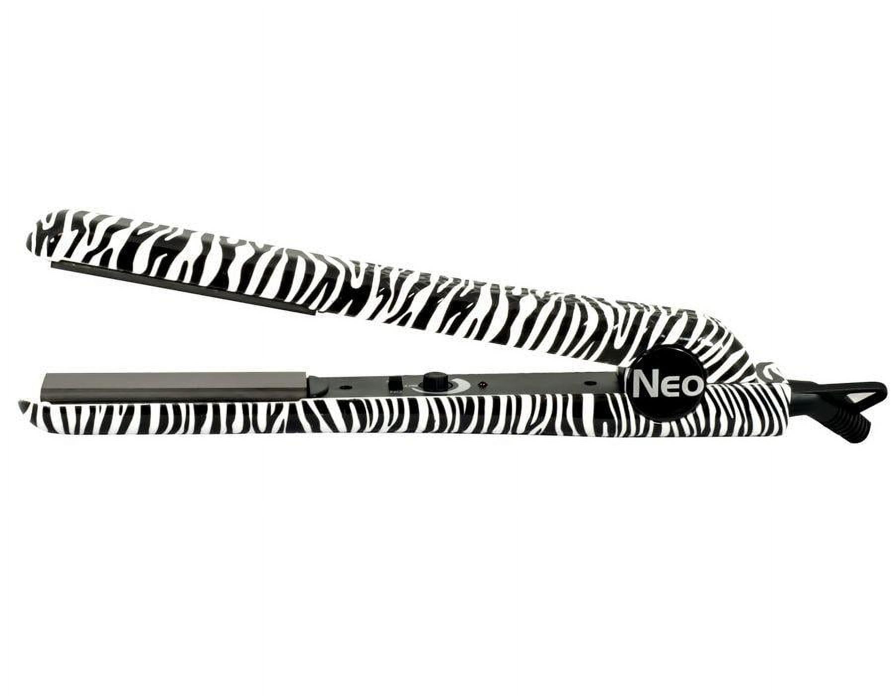 The Neo Choice - Ceramic Pro 1.25" Plates Hair Straightener Flat Iron W/ Temp Control - White Zebra