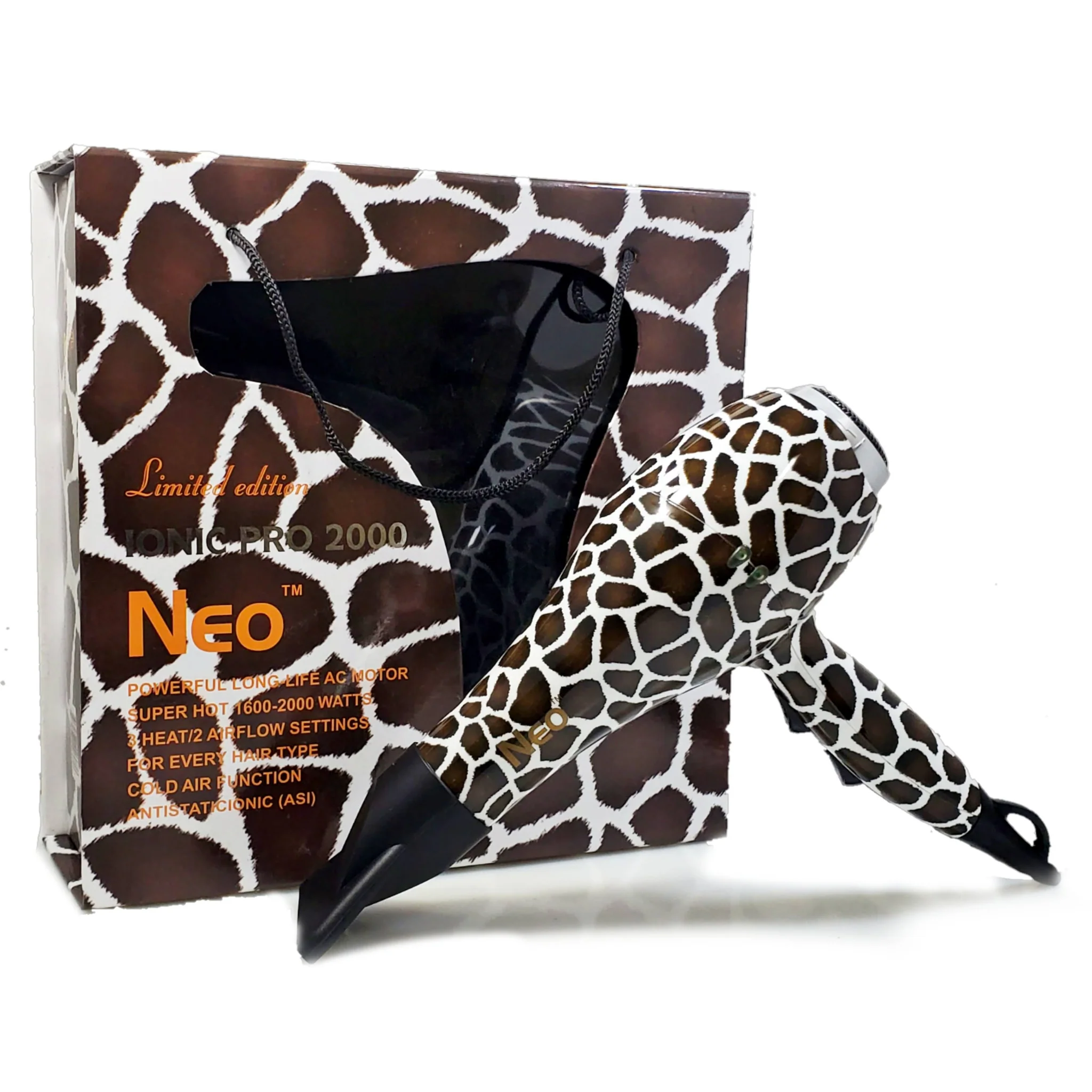 The Neo Choice Ionic Pro 2000W Hair Dryer Quiet and long-lasting AC Motor (Giraffe)