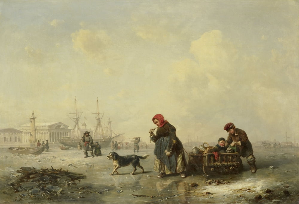 The Neva In St Petersburg Canvas Art - (24 x 18)