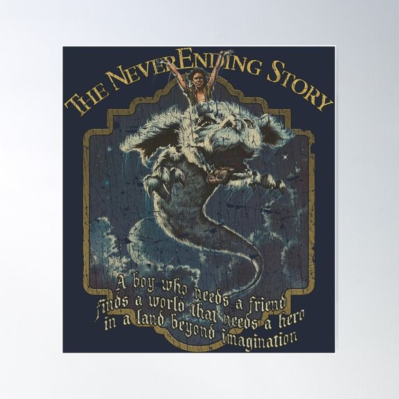 The Neverending Story 1984 Poster Wall Art, Modern Wall Decor For Living Room Bedroom, 16x24 UNFRAMED