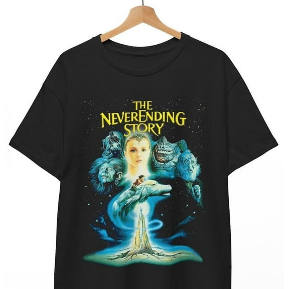 The Neverending Story T-Shirt, Retro movie Black Unisex Tee Size S-5XL