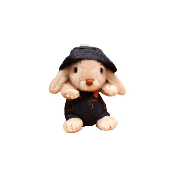 The New 1PCS Bunny Stuffed Animal, Soft Dressed Rabbit Plush Toy, Cute Stuffed Animal for Easter Holiday Decoration (Black)