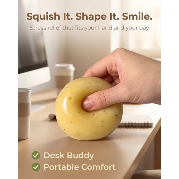The New 2.4 Inch Portable Mashed Potato Stress Balls, Premium Rubber Stress Reliever, Compact Design For Commute And Desk Use