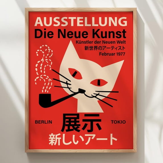 The New Art Berlin Tokyo German Japanese Exhibition Wall Art Print, Unframed Paper Poster 16x20in