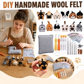 The New Beginner Friendly Felting Kit, Cat And Dog Design Felting Wool Set, Complete DIY Craft Kit For Adult Crafters