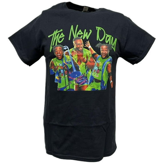 The New Day Green Name Black T-shirt