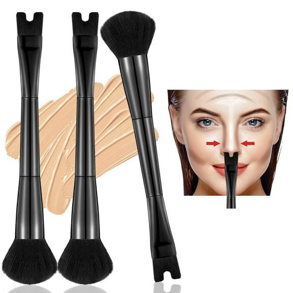 The New Double-head U-shape Contour Brush Nose Shadow Powder Brush Contour Highlighter Brush Contour Two in One