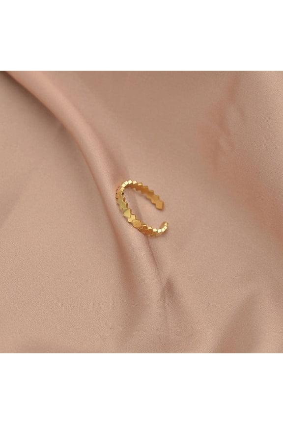 The New Geometric Diamond Ring Is Simple And Fashionable Style Geometry Stainless Steel Gold Color X1 Geometry