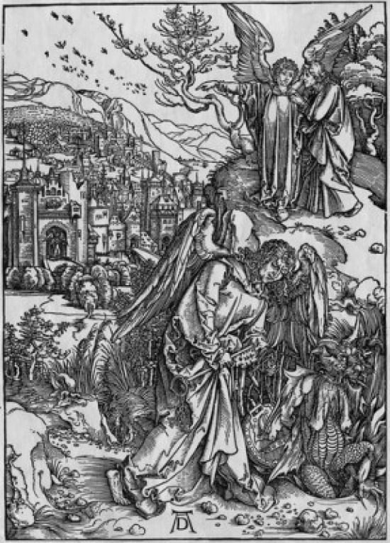 The New Jerusalem & the Bottomless Pit Albrecht Durer (1471-1528 German) Canvas Art - (18 x 24)