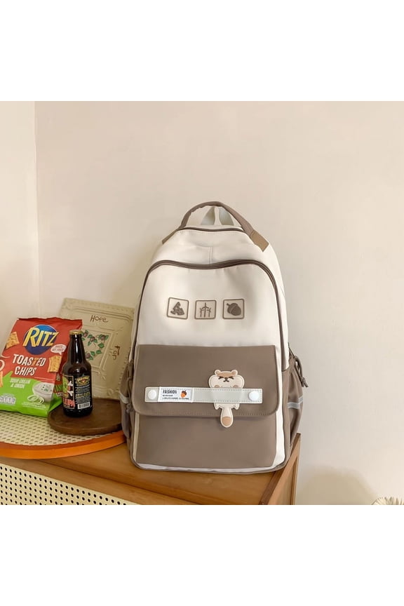 The New Korean Version Of The Wild Trend Student Schoolbags Large -Capacity Lightweight Travel Backpack Fashion Leisure Commute Piccoon Shoulder Bag