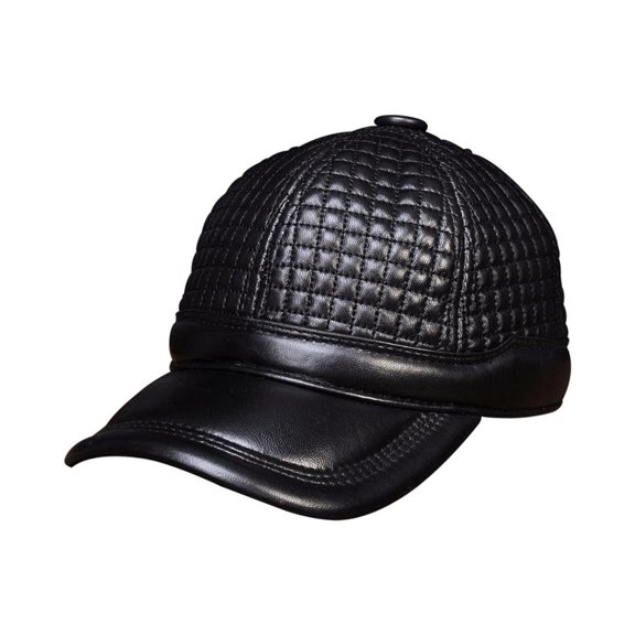 The New Men Winter Caps Genuine Leather Men's Baseball Cap Winter Warm Real Leather Caps Hats ,Fashion