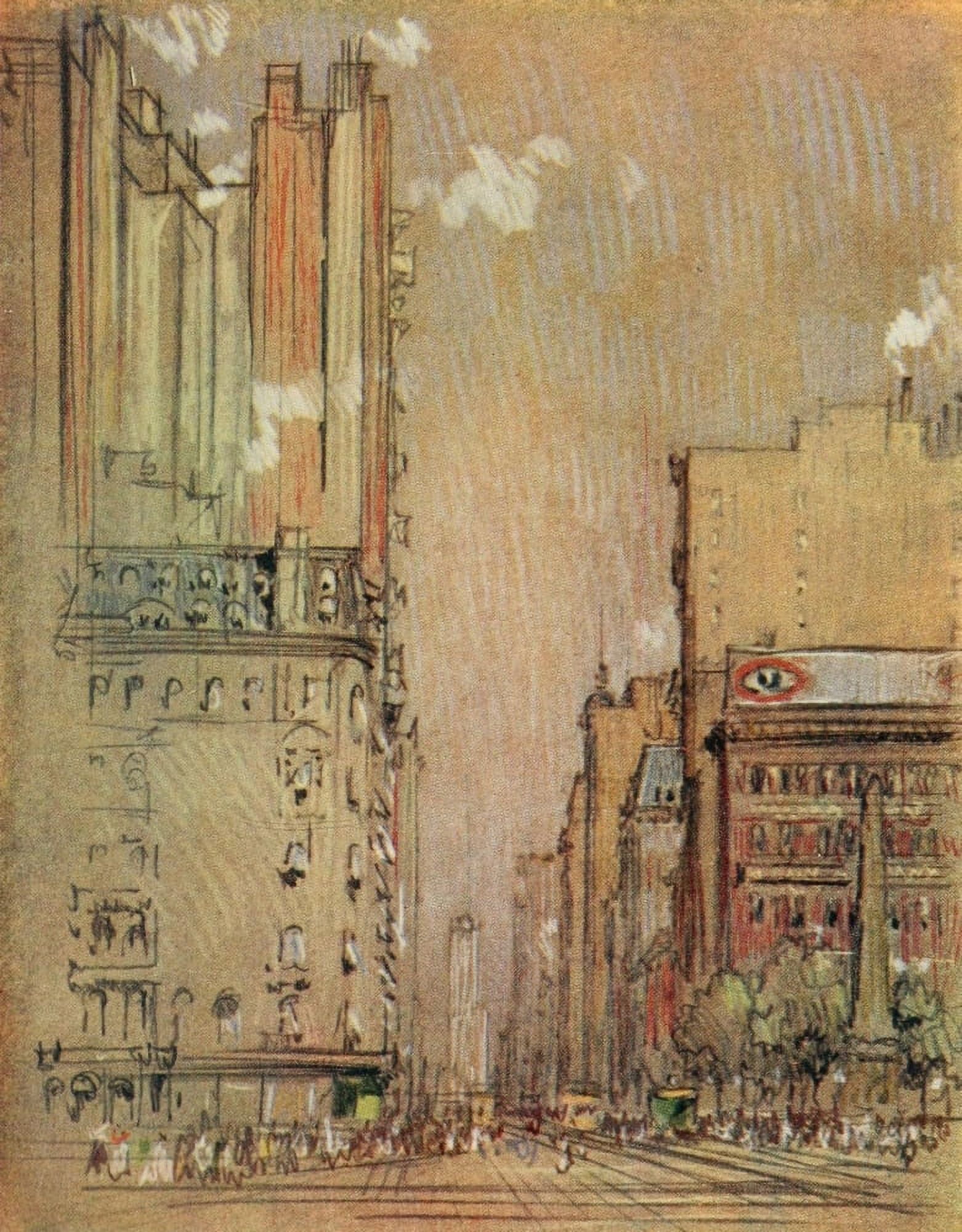The New New York 1909 Broadway from Madison Square Canvas Art - Joseph Pennell (24 x 36)