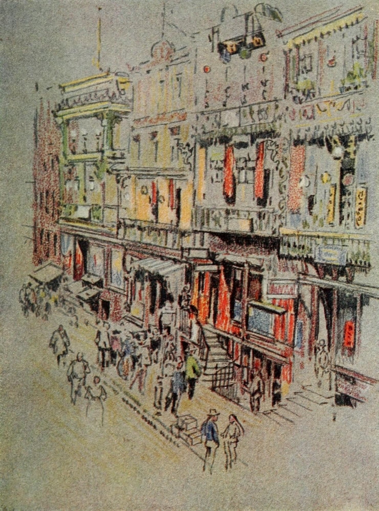 The New New York 1909 Chinatown Canvas Art - Joseph Pennell (24 x 36)
