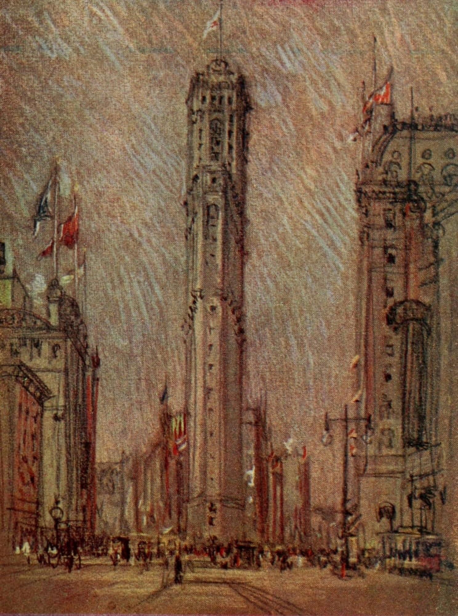 The New New York 1909 New York Times Building Canvas Art - Joseph Pennell (18 x 24)