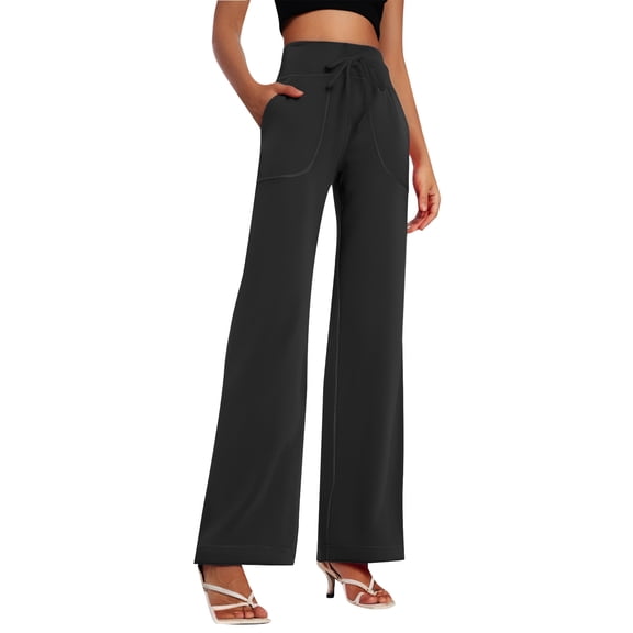 The New Nylon High Waisted Drawstring Loose Yoga Sports Pants Look Thin And Slim To Lift The And Wide Legged Slightly Flared Pants Women