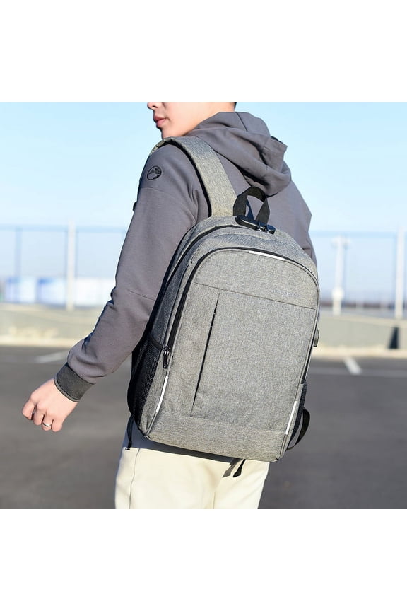 The New Password Lock Backpack Can Be Recharged, Handsome, Cool, Stylish, Simple And Personalized Portable Backpack,Blue