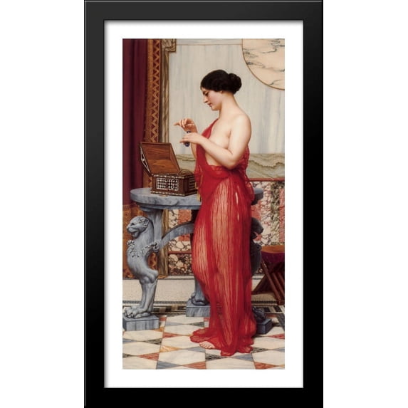 The New Perfume 22x40 Large Black Wood Framed Print Art by John William Godward