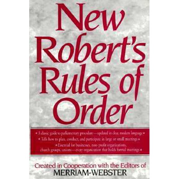 Pre-Owned The New Robert's Rules of Order, 9780765197115, 0765197111, Hardcover,