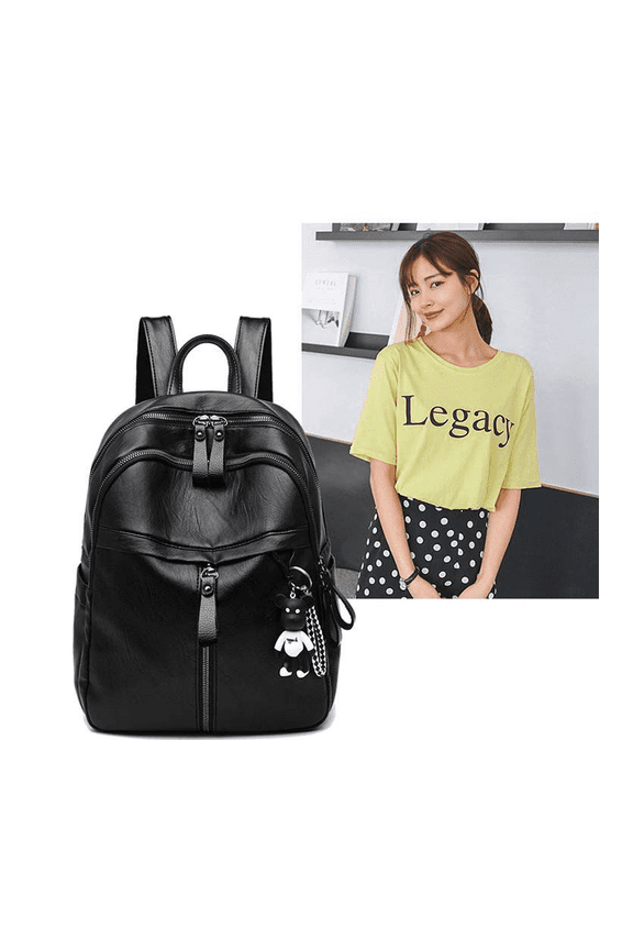The New Small Backpack Trend Bag All-match,Black
