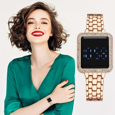 The New Trend LED Display Touchs Large Screen Ladies' Electronic Watches Diamond Watches