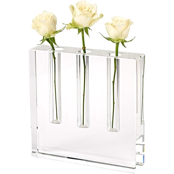 The New Triple Play Handcrafted Crystal Bud Vase 7 x 7 x 1.5
