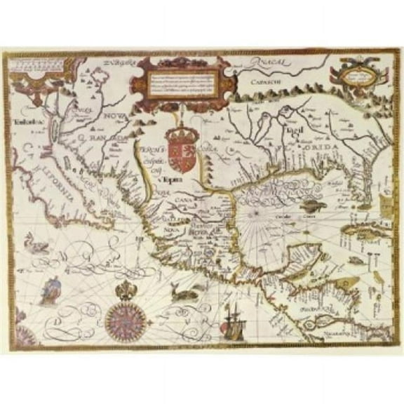 The New World Ca.1600 Maps Poster Print - 18 x 24 in.