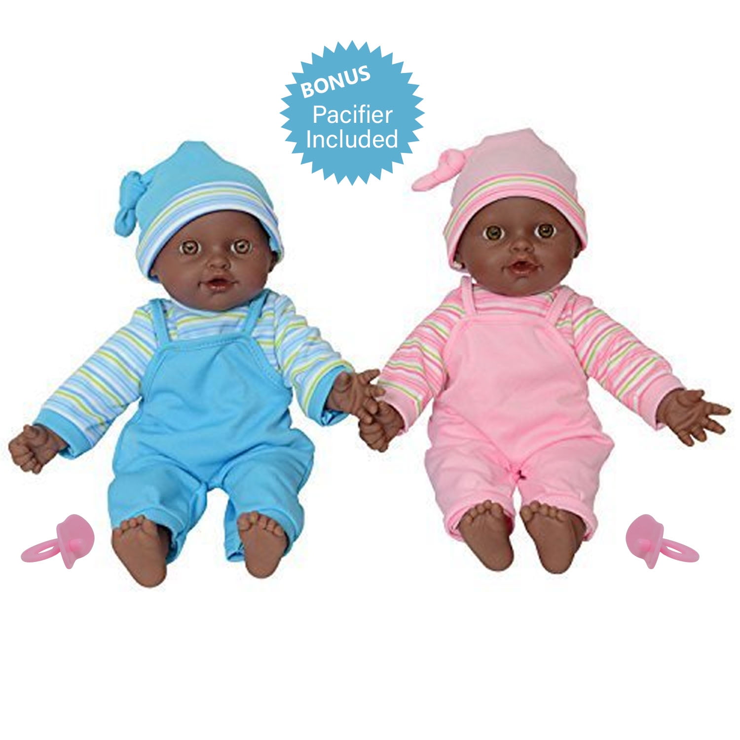 The New York Doll Collection 12" Sweet African American Twin Dolls Play Baby Dolls