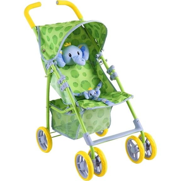The New York Doll Collection 28 Inch Elephant Themed Baby Doll Stroller