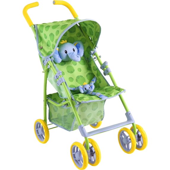The New York Doll Collection 28 Inch Elephant Themed Baby Doll Stroller