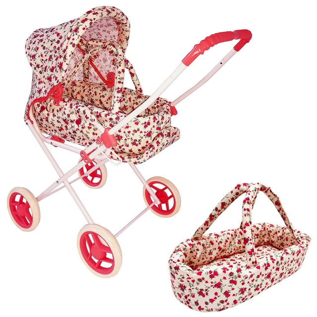 The New York Doll Collection 3in1 Babydoll Stroller, Florak