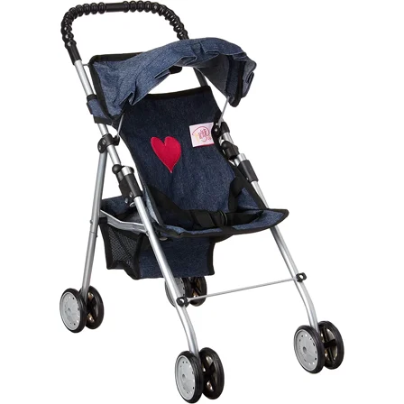 The New York Doll Collection Baby Doll Stroller My First Toy Stroller Denim