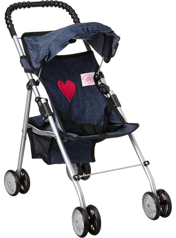 The New York Doll Collection Baby Doll Stroller My First Toy Stroller Denim