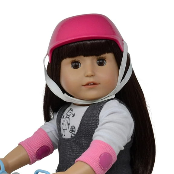 The New York Doll Collection Bicycle Helmet for Dolls - Fits All 18 inch Dolls (Pink)