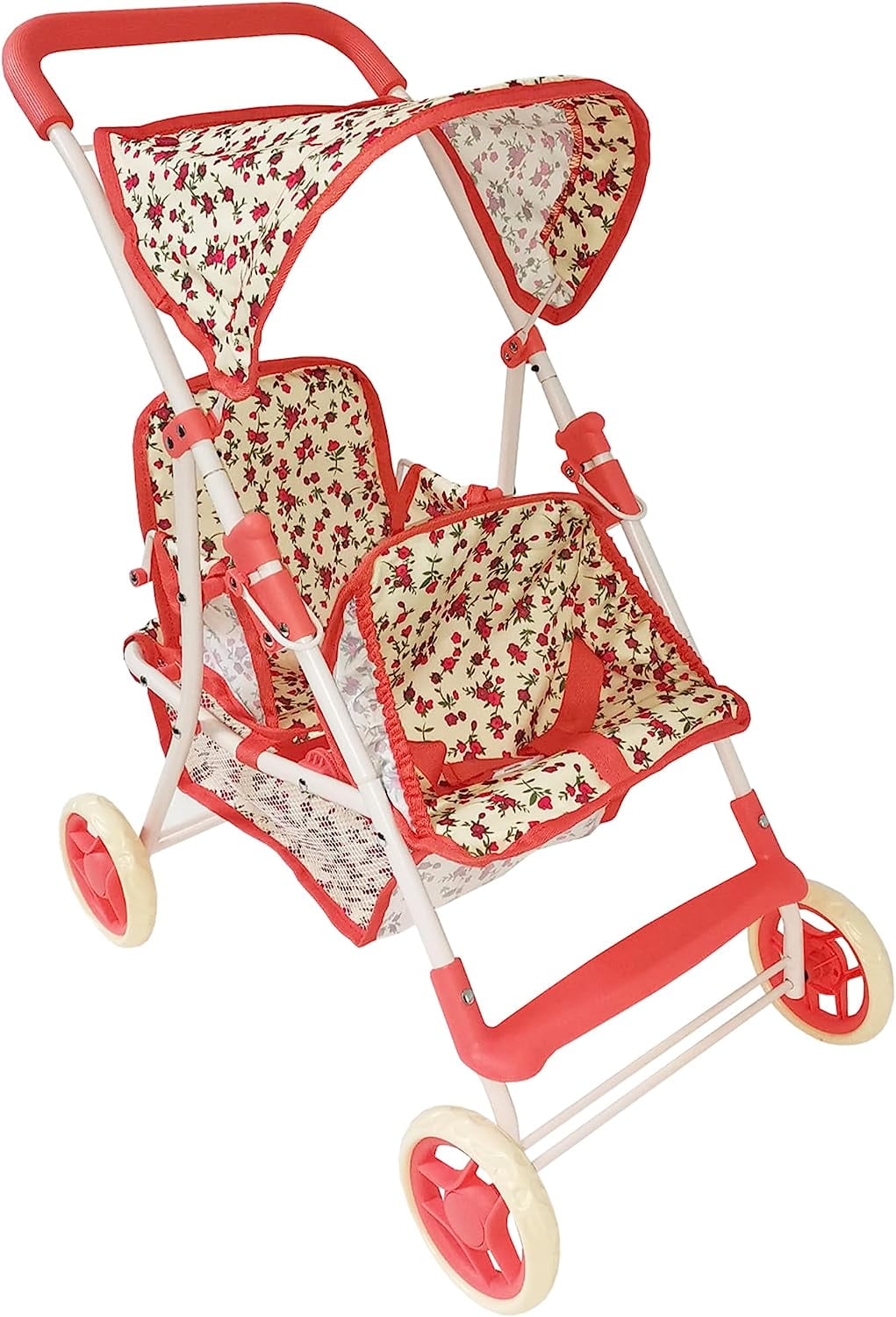 The New York Doll Collection Double Baby Doll Stroller Floral