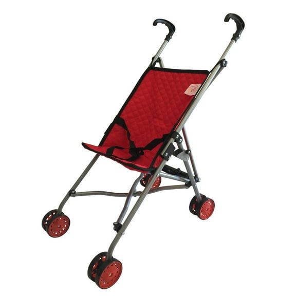 The New York Doll Collection First Dolls Stroller for Kids, - one piece  Red Color for18 inch Folds for Storage - Great Gift for Toddlers