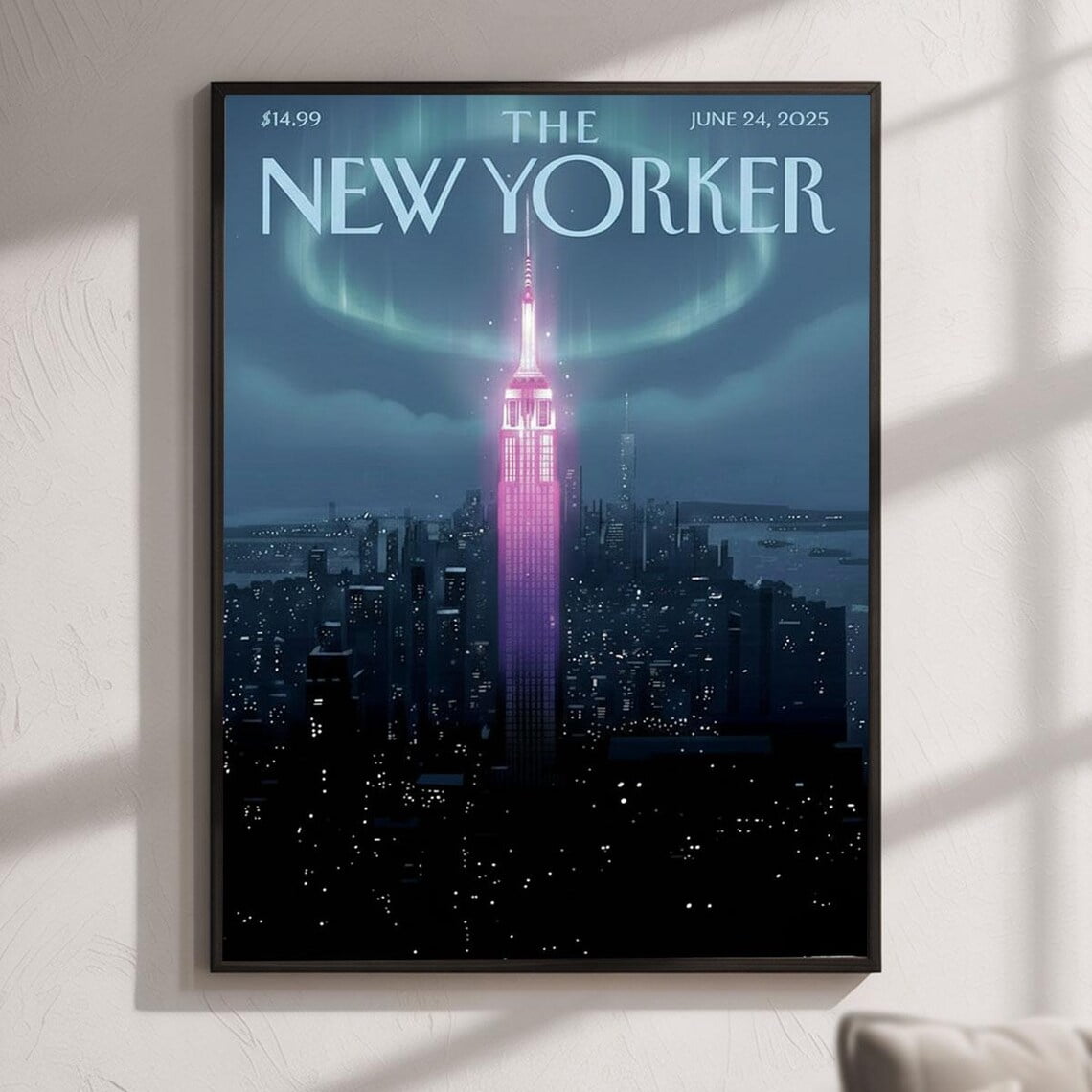 The New Yorker Empire State Poster, Modern Skyline Wall Art, New York ...