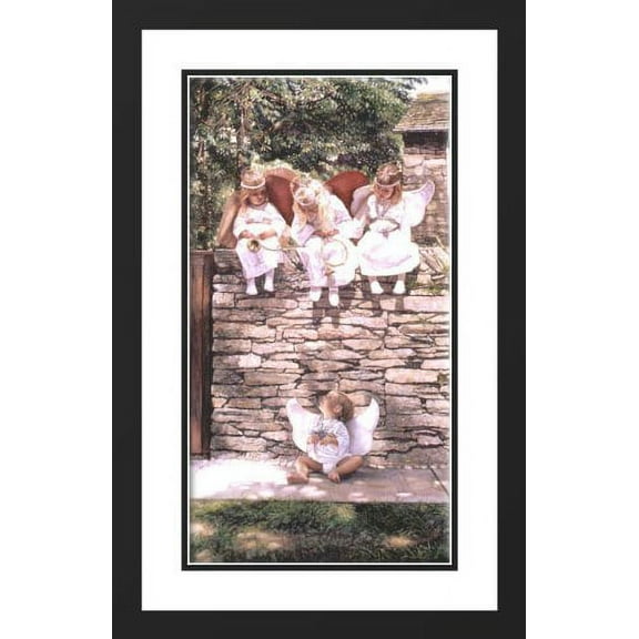 The Newest Angel 25x29 Framed and Double Matted Art Print by Hanks, Steve