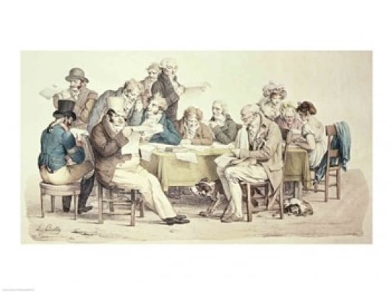 The Newspapers Canvas Art - Louis-Leopold Boilly (36 x 24)