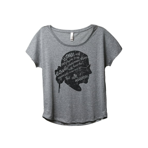 The Next Generation RBG Women's Fashion Slouchy Dolman T-Shirt Tee Heather Grey X-Large
