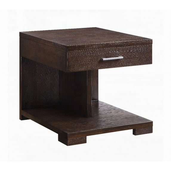 The Niamey Walnut Finish End Table - Classic Elegance with Ample Storage