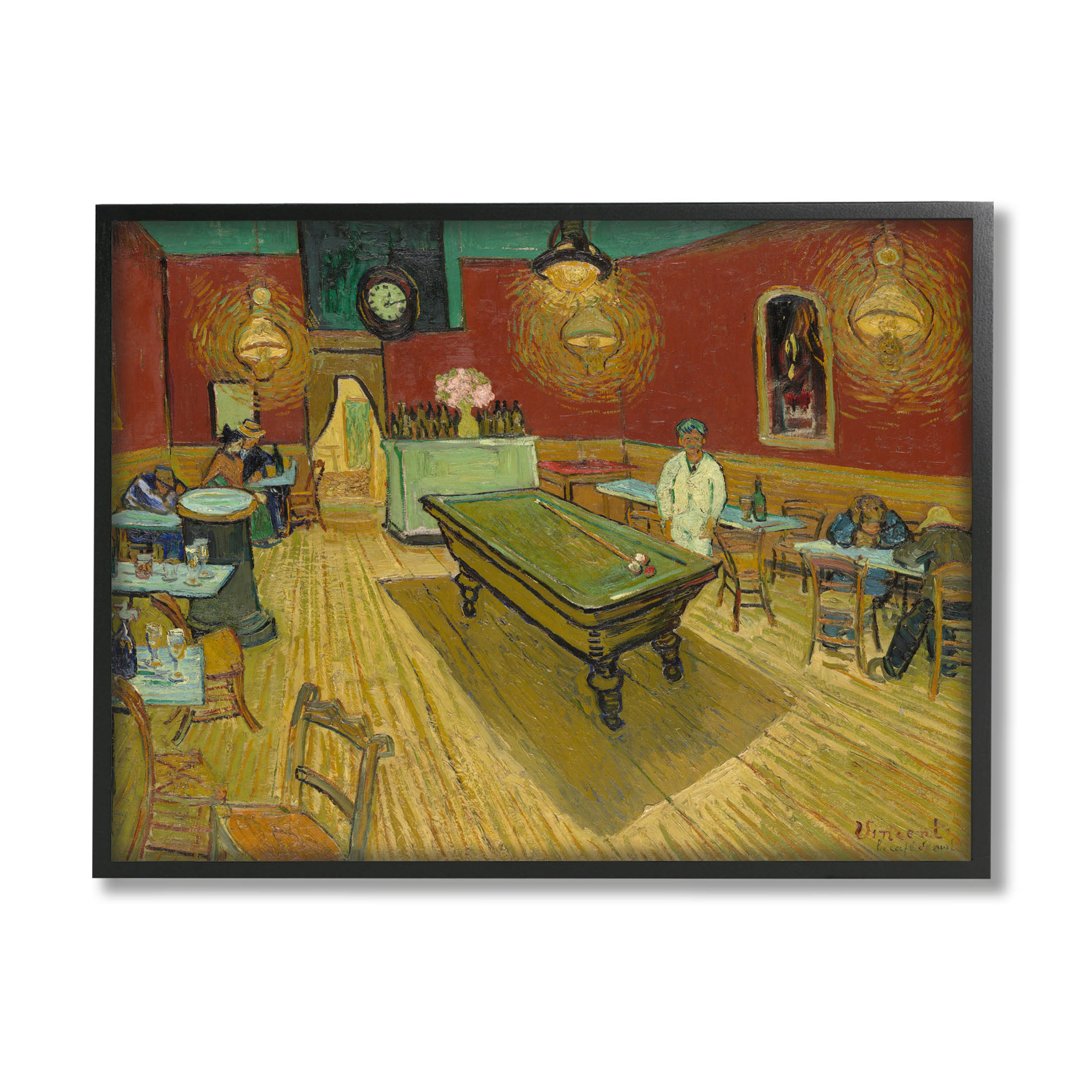 The Night Café Van Gogh Scene Painting Travel & Places Painting Black Framed Art Print Wall Art