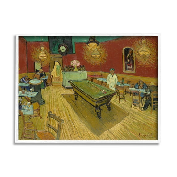 The Night Café Van Gogh Scene Painting Travel & Places Painting White Framed Art Print Wall Art