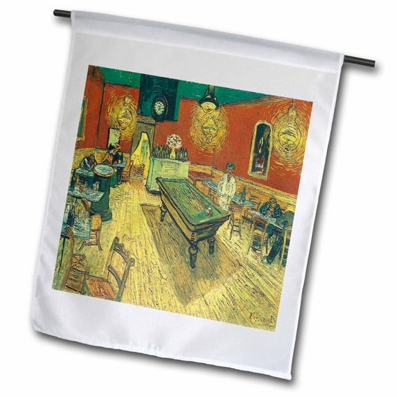 3dRose, The Night Café by Vincent Van Gogh, 18 x 27 inch Garden Flag