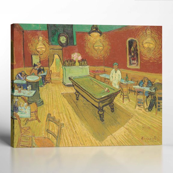 The Night Cafe in the Place Lamartine in Arles, Night Cafe Van Gogh, Van Gogh Wall Art, Ready To Hang for Living Room Home Wall Décor 16x20